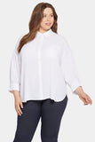 NYDJ Zoey Blouse in Plus Size  - Optic White