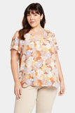 NYDJ Flounce Sleeve Blouse In Plus Size  - Sunset Grove