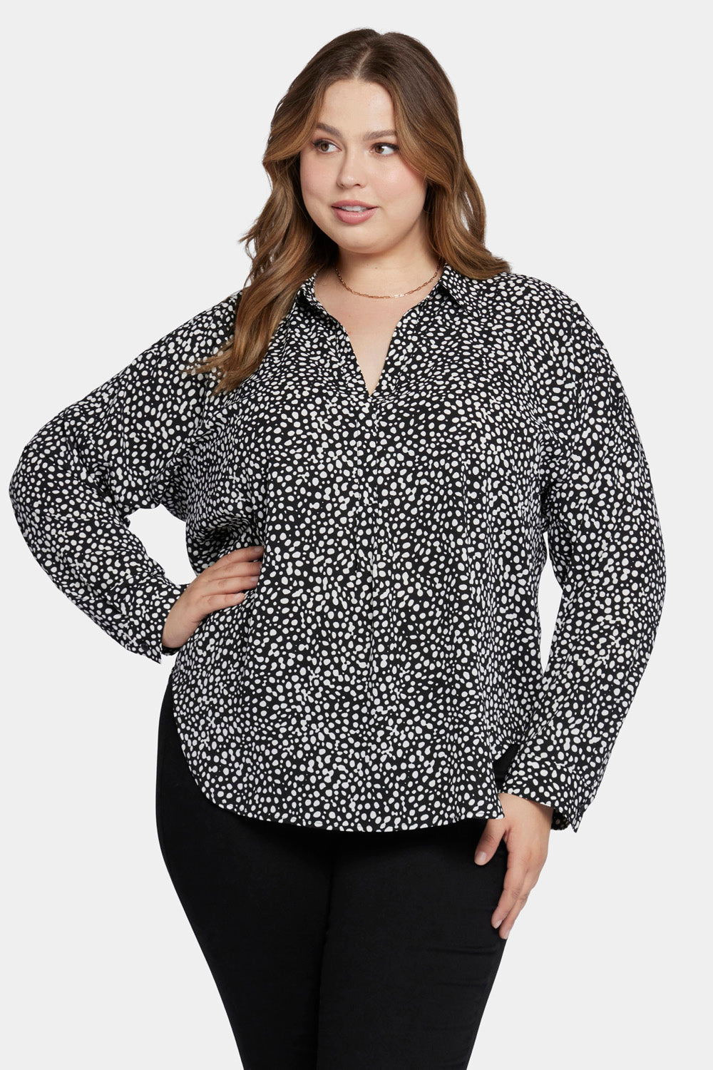 Becky Blouse In Plus Size - Dillon Dots Multi | NYDJ