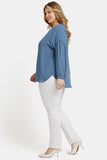 NYDJ Paulina Peasant Blouse In Plus Size  - Blue Stone