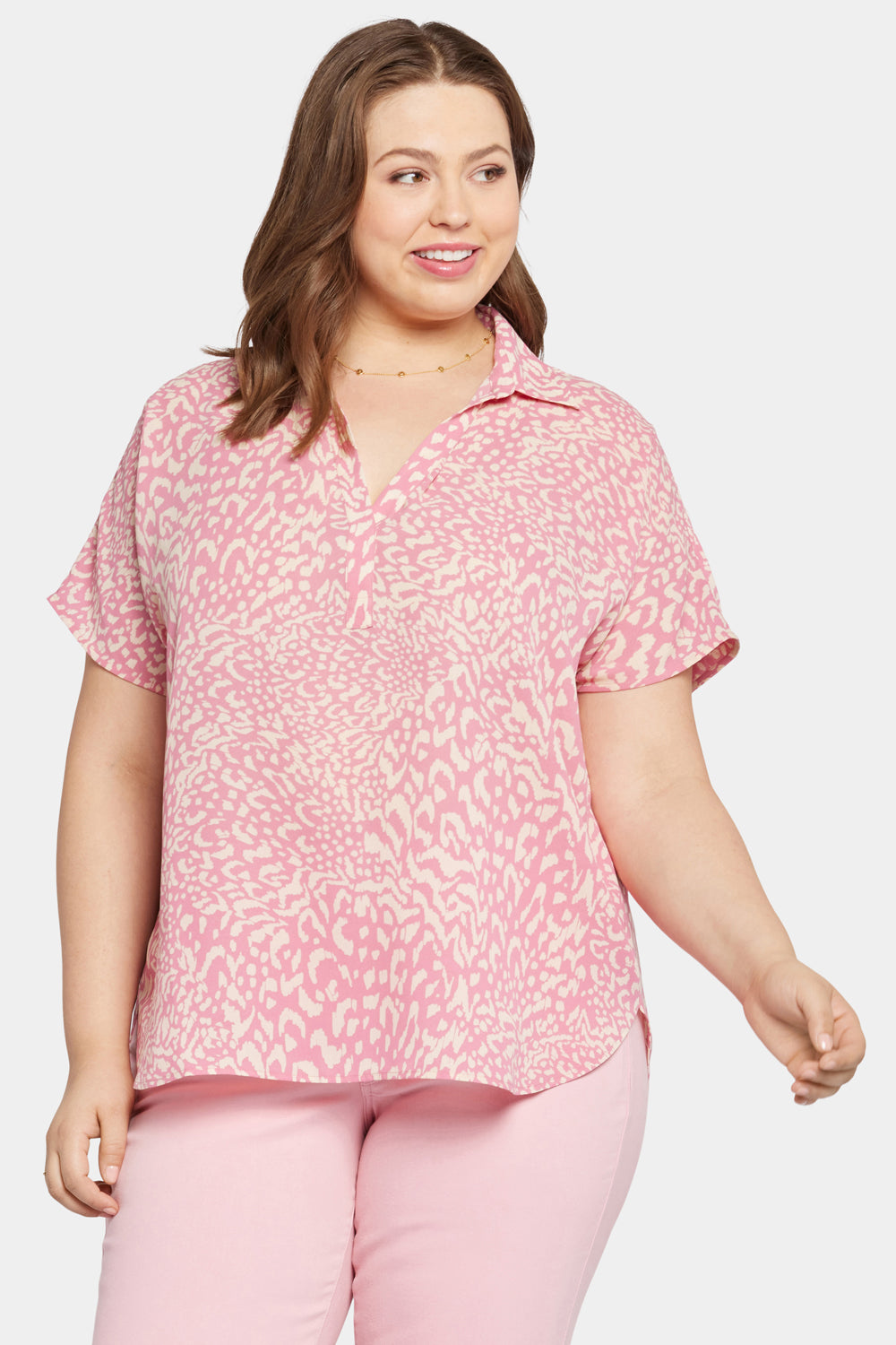 NYDJ Becky Short Sleeved Blouse In Plus Size  - Alana