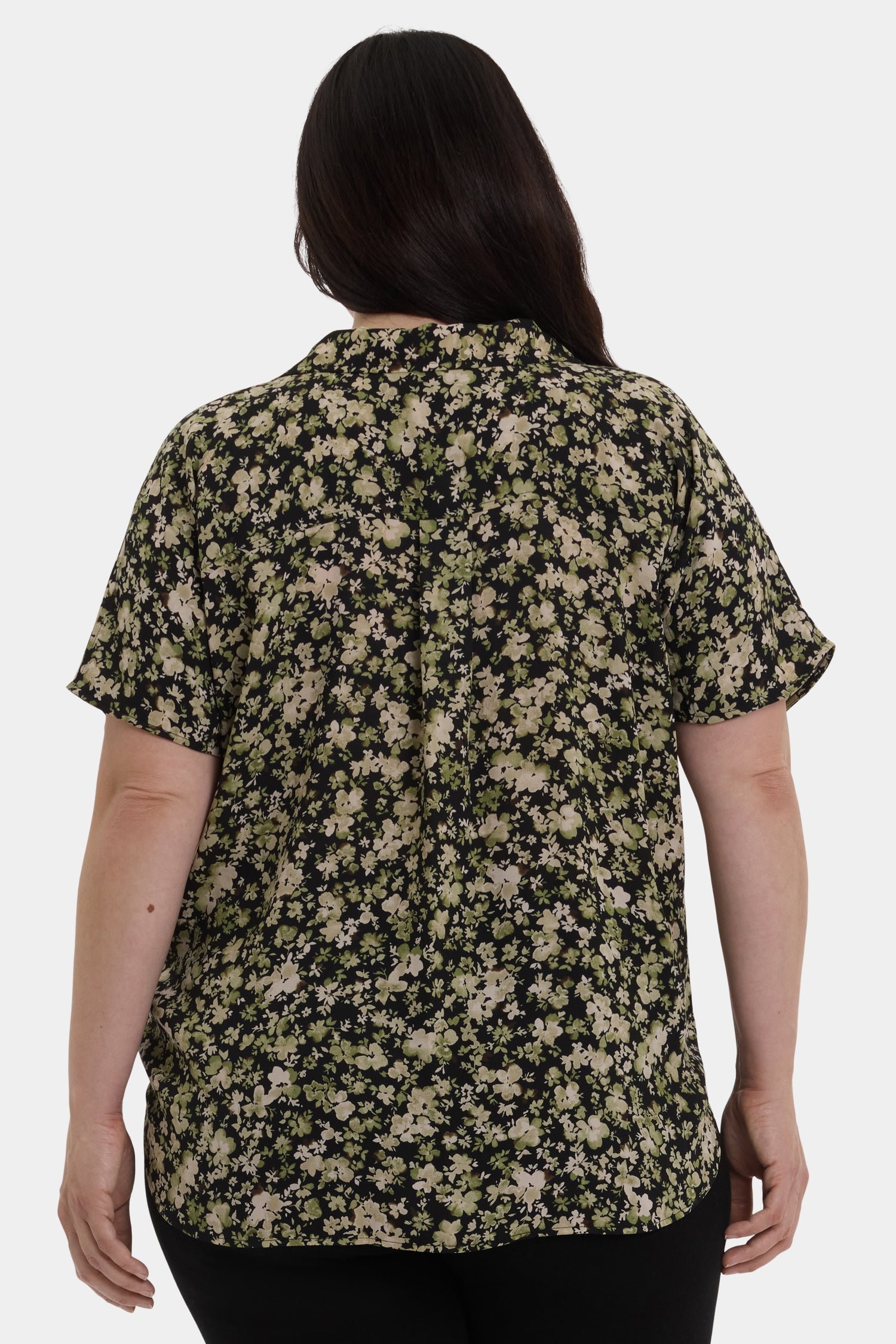 NYDJ Becky Short Sleeved Blouse In Plus Size  - Granada Garden