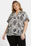 NYDJ Becky Short Sleeved Blouse In Plus Size  - Gerania