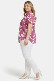 NYDJ Becky Short Sleeved Blouse In Plus Size  - Adonia