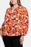 NYDJ Puff Sleeve Popover Top In Plus Size  - Gingervale