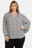 NYDJ Puff Sleeve Popover Top In Plus Size  - Adriana