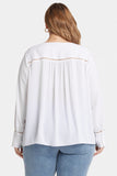 NYDJ Liliana Peasant Blouse In Plus Size  - Optic White