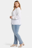 NYDJ Liliana Peasant Blouse In Plus Size  - Optic White