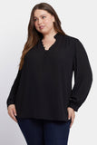 NYDJ Hannah Blouse In Plus Size  - Black