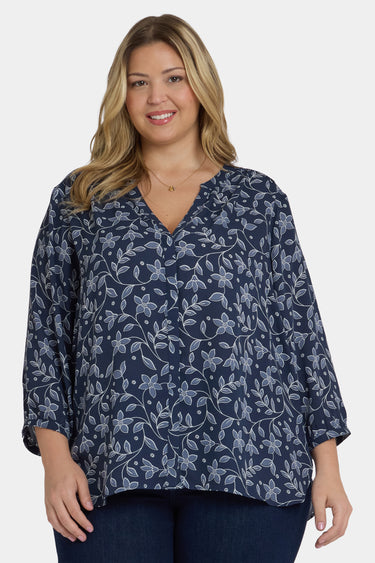 NYDJ Pintuck Blouse In Plus Size  - Lisette