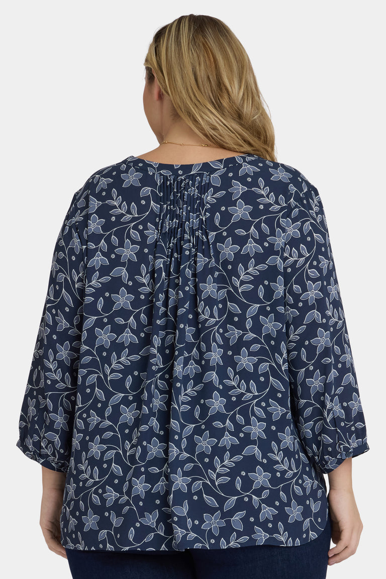 NYDJ Pintuck Blouse In Plus Size  - Lisette