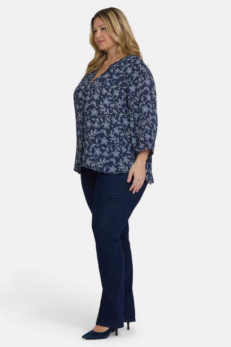 NYDJ Pintuck Blouse In Plus Size  - Lisette