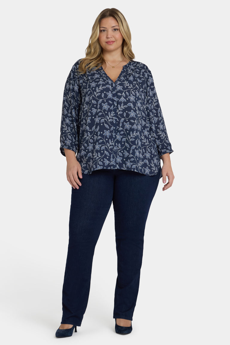 NYDJ Pintuck Blouse In Plus Size  - Lisette