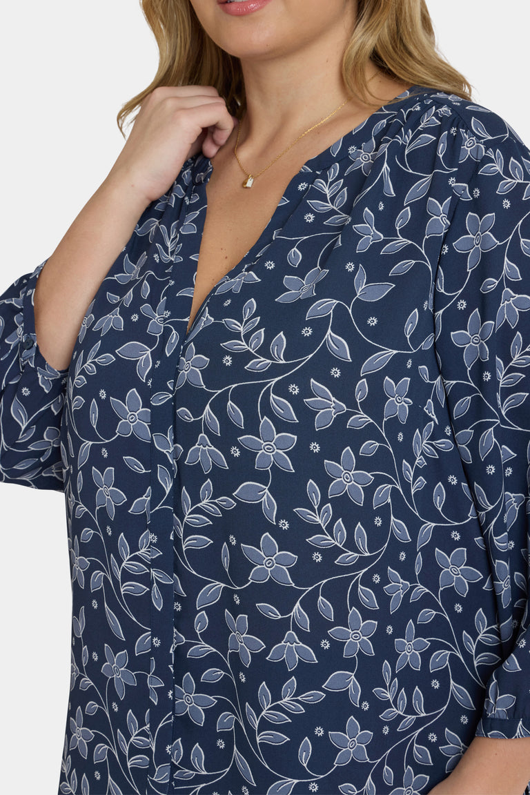 NYDJ Pintuck Blouse In Plus Size  - Lisette