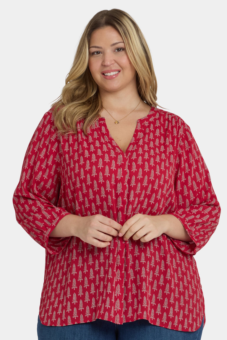 NYDJ Pintuck Blouse In Plus Size  - Jacqueline