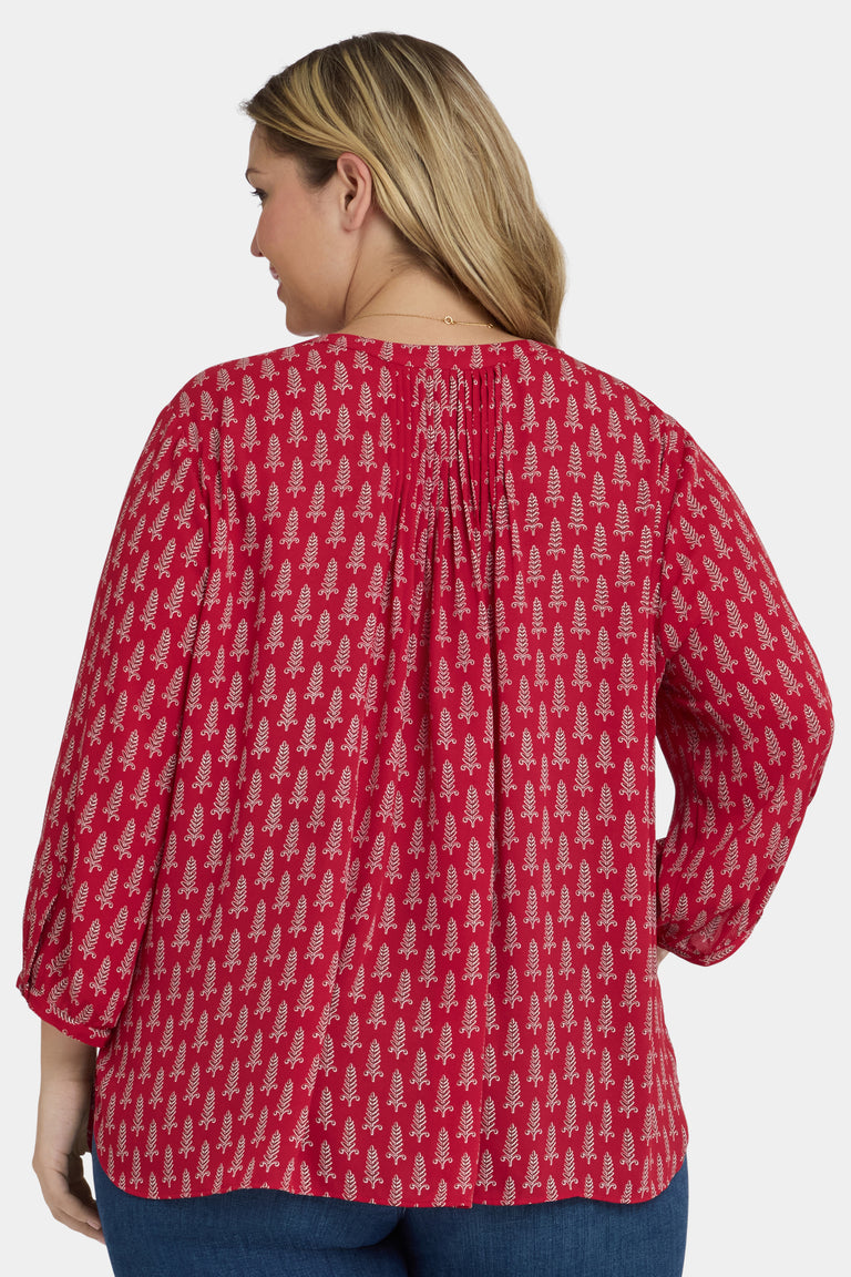 NYDJ Pintuck Blouse In Plus Size  - Jacqueline