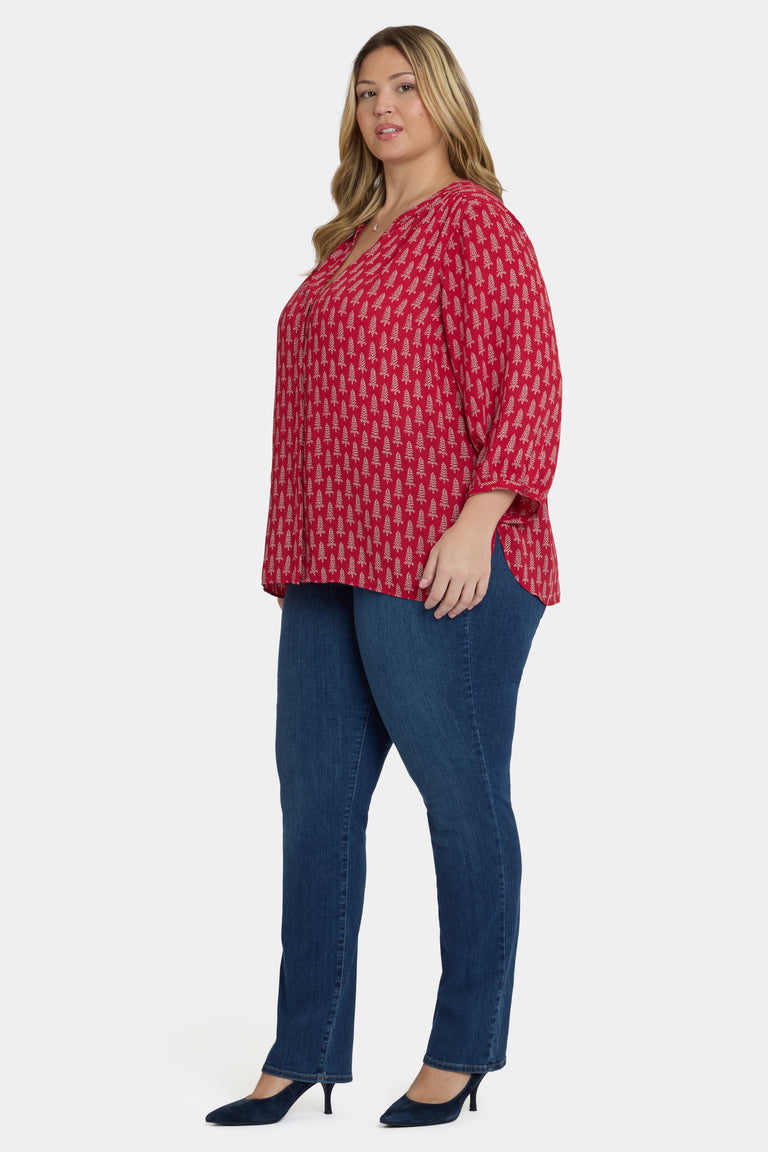 NYDJ Pintuck Blouse In Plus Size  - Jacqueline