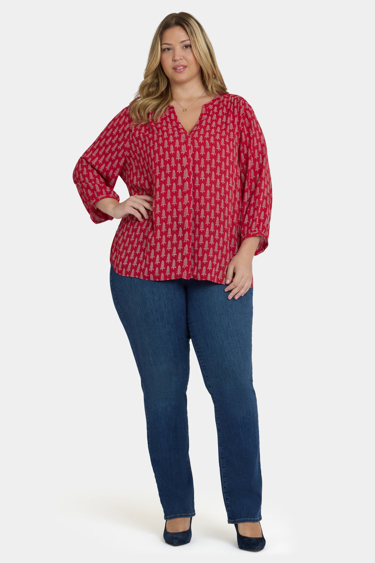 NYDJ Pintuck Blouse In Plus Size  - Jacqueline