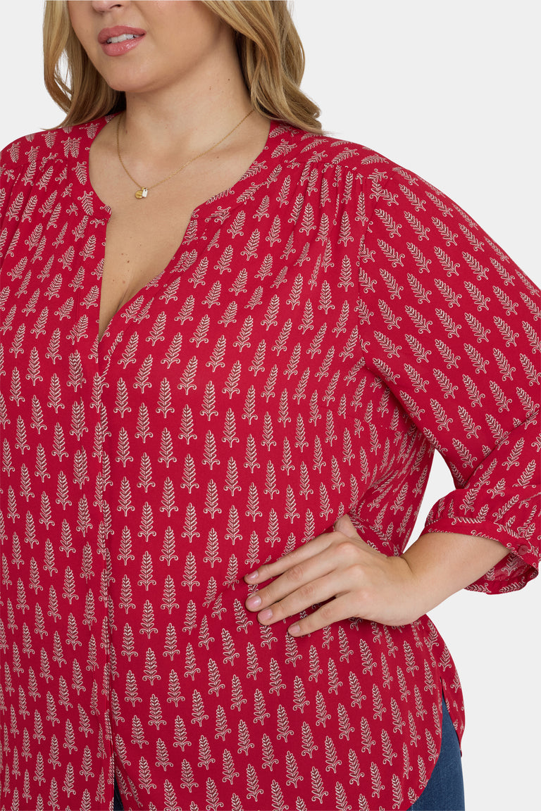 NYDJ Pintuck Blouse In Plus Size  - Jacqueline