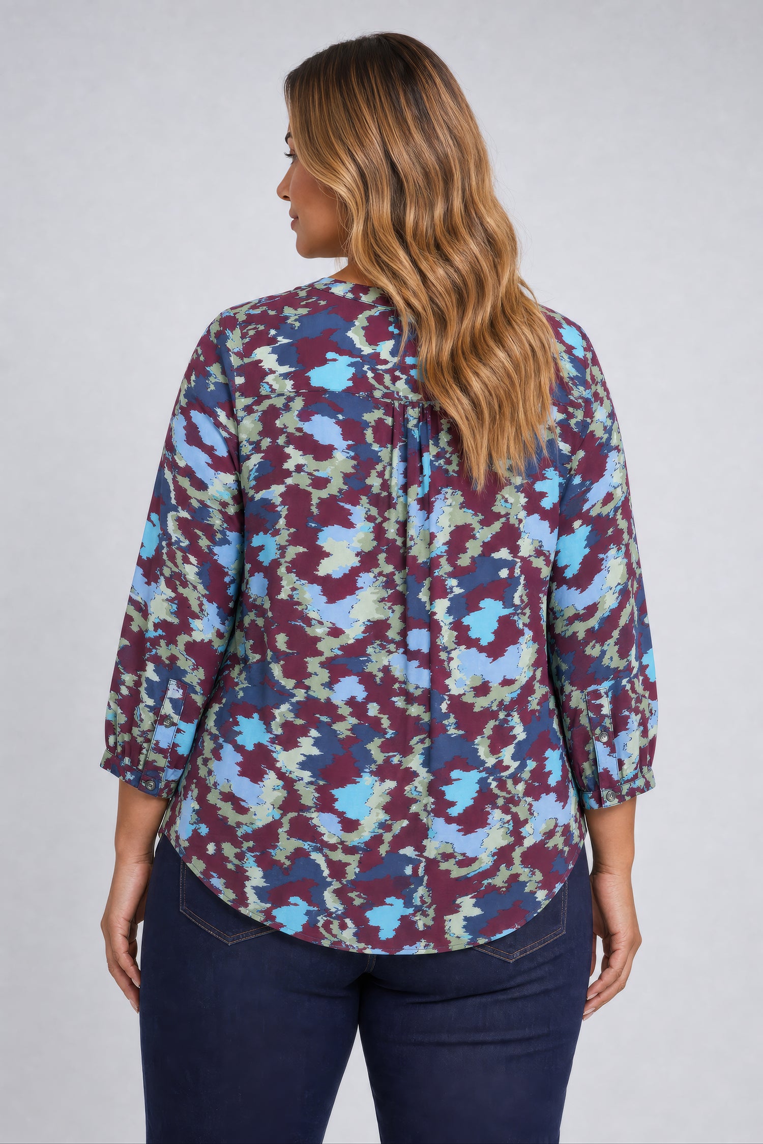 NYDJ Pintuck Blouse In Plus Size  - Boundless Mauve