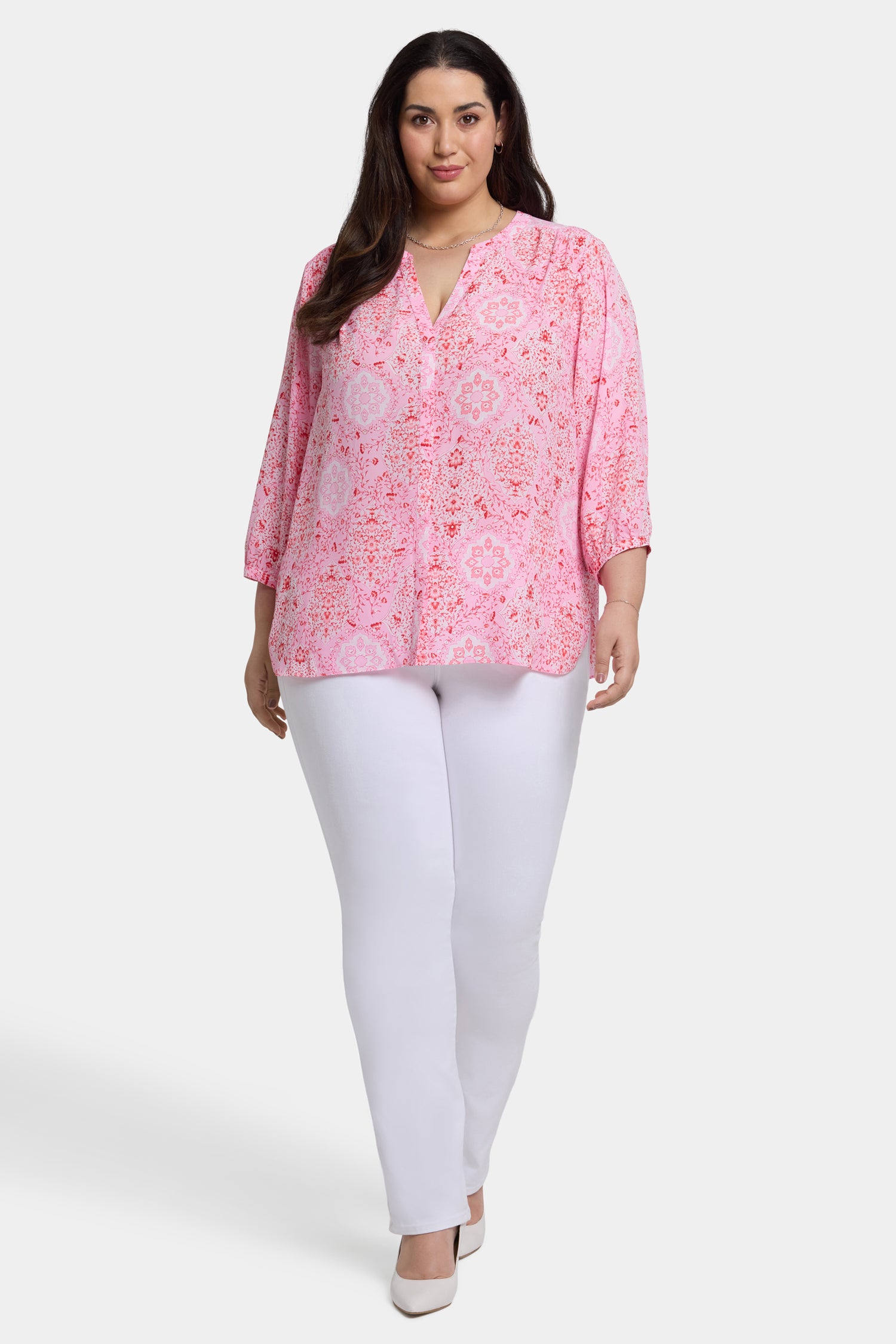Pintuck Blouse In Plus Size - Isla Magica | NYDJ