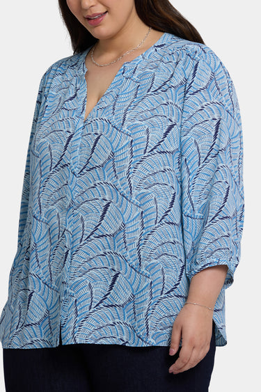 NYDJ Pintuck Blouse In Plus Size  - La Serena