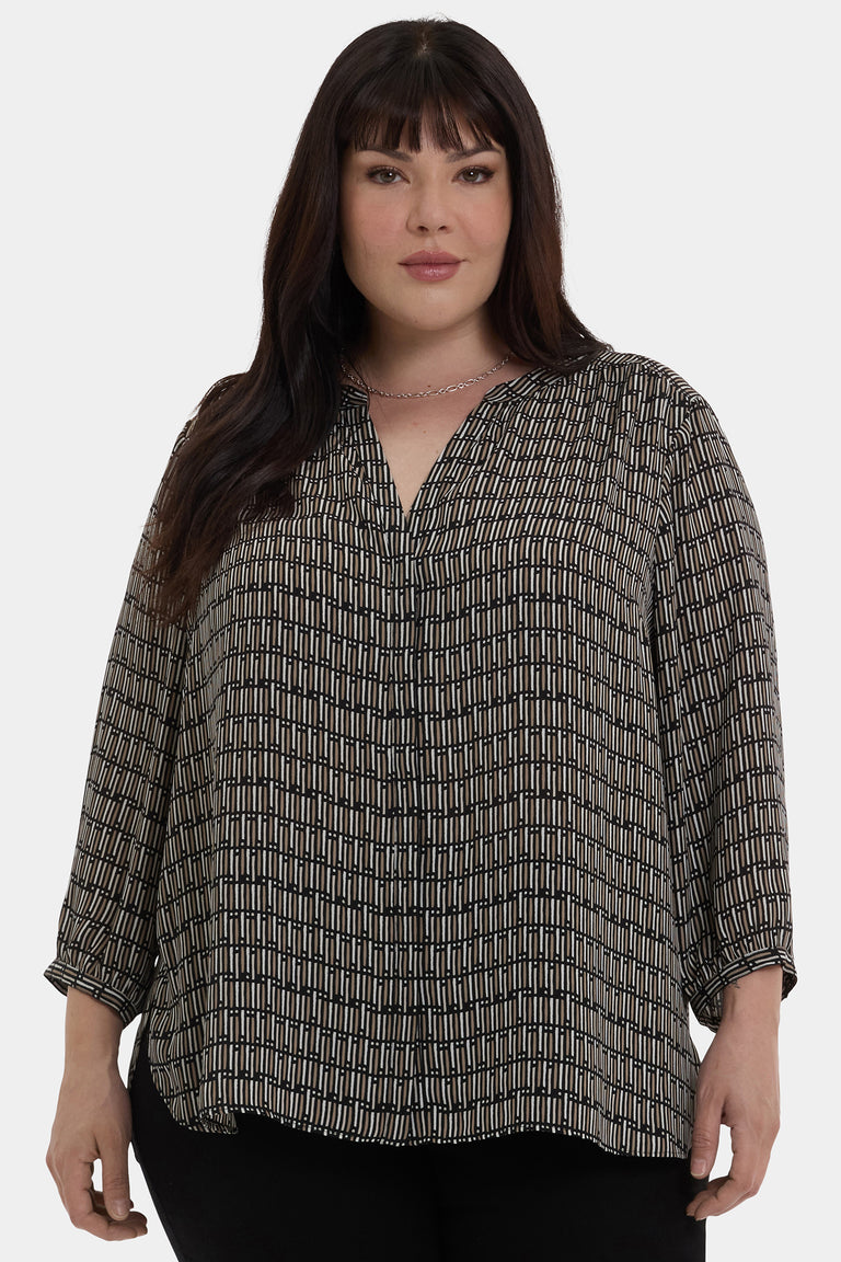 NYDJ Pintuck Blouse In Plus Size  - Arrieta