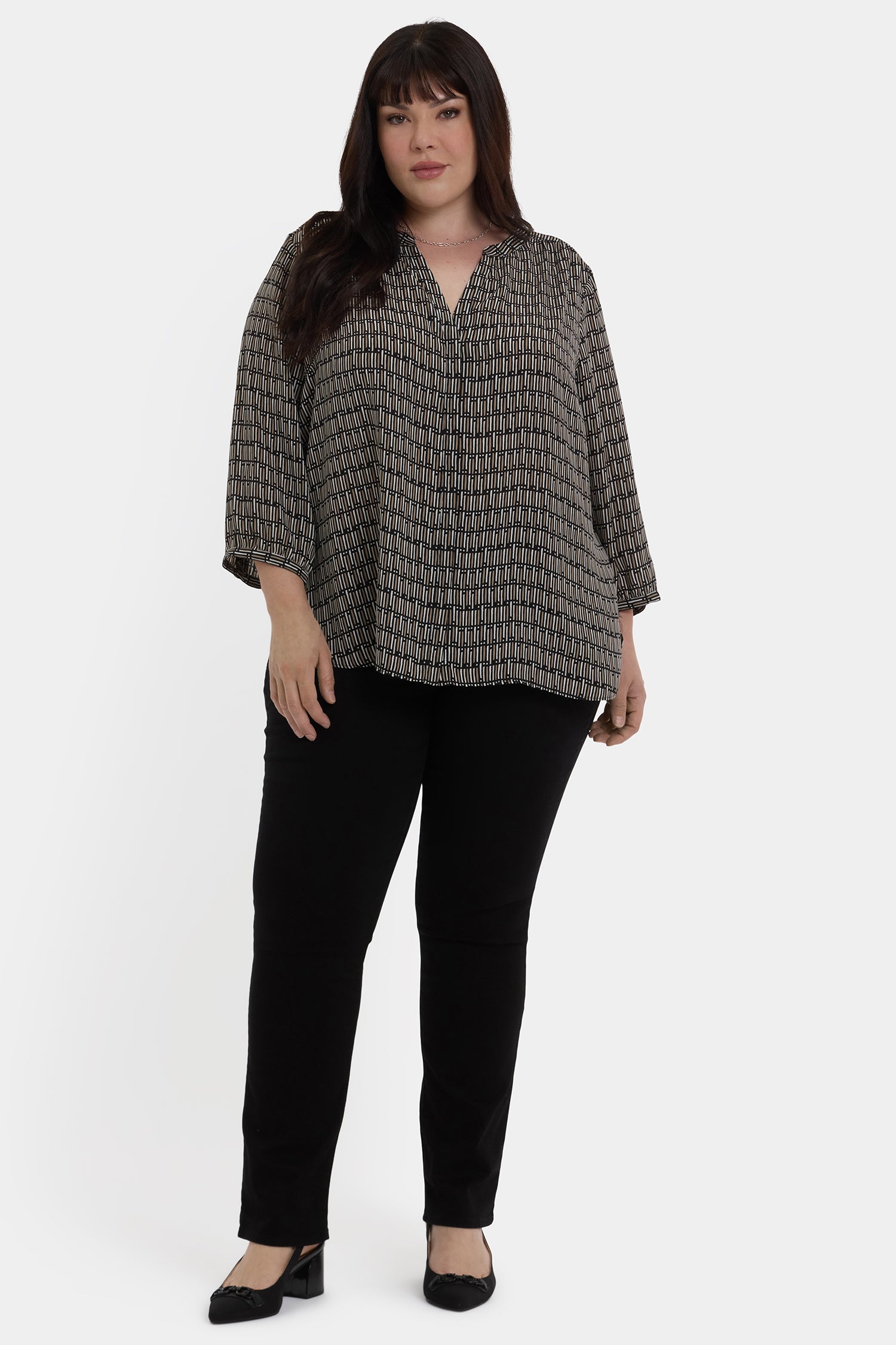 Pintuck Blouse In Plus Size - Arrieta Multi | NYDJ