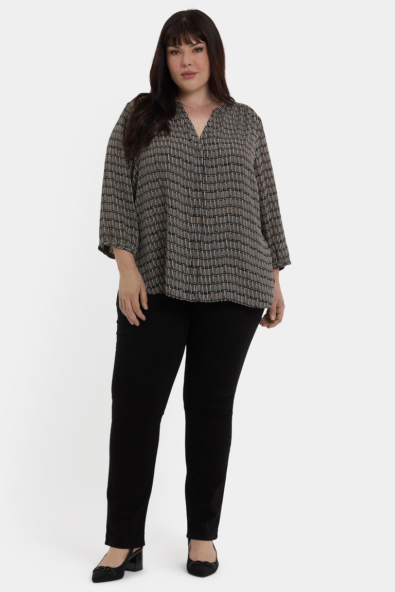 NYDJ Pintuck Blouse In Plus Size  - Arrieta
