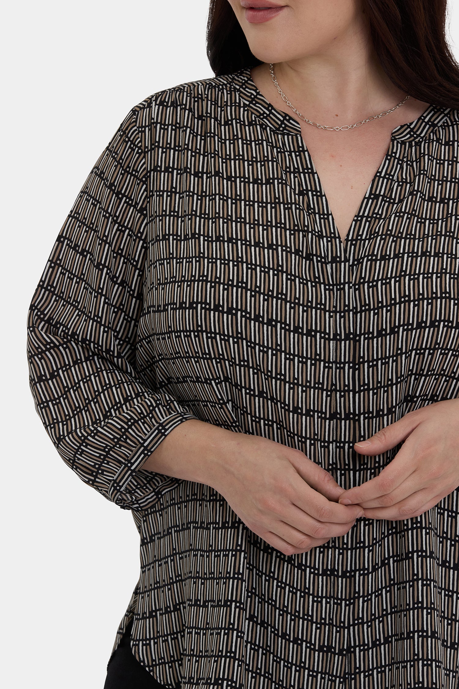 Pintuck Blouse In Plus Size - Arrieta Multi | NYDJ