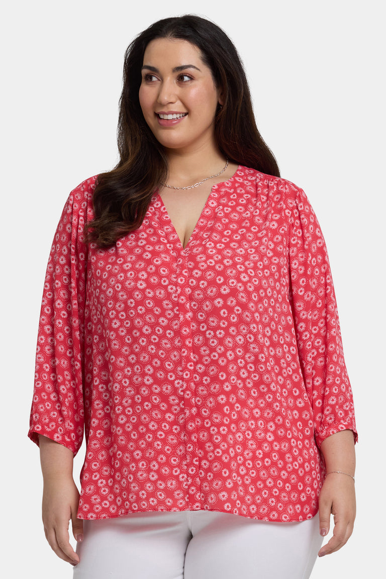 NYDJ Pintuck Blouse In Plus Size  - Teresita