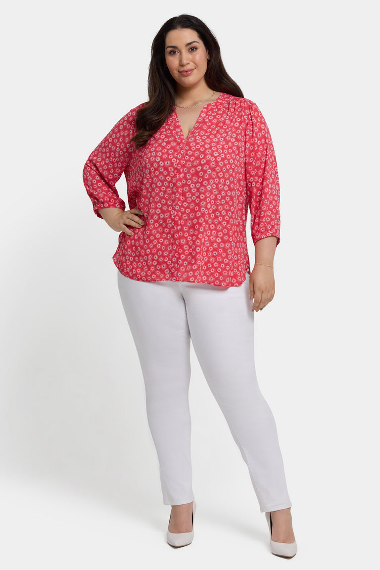 NYDJ Pintuck Blouse In Plus Size  - Teresita