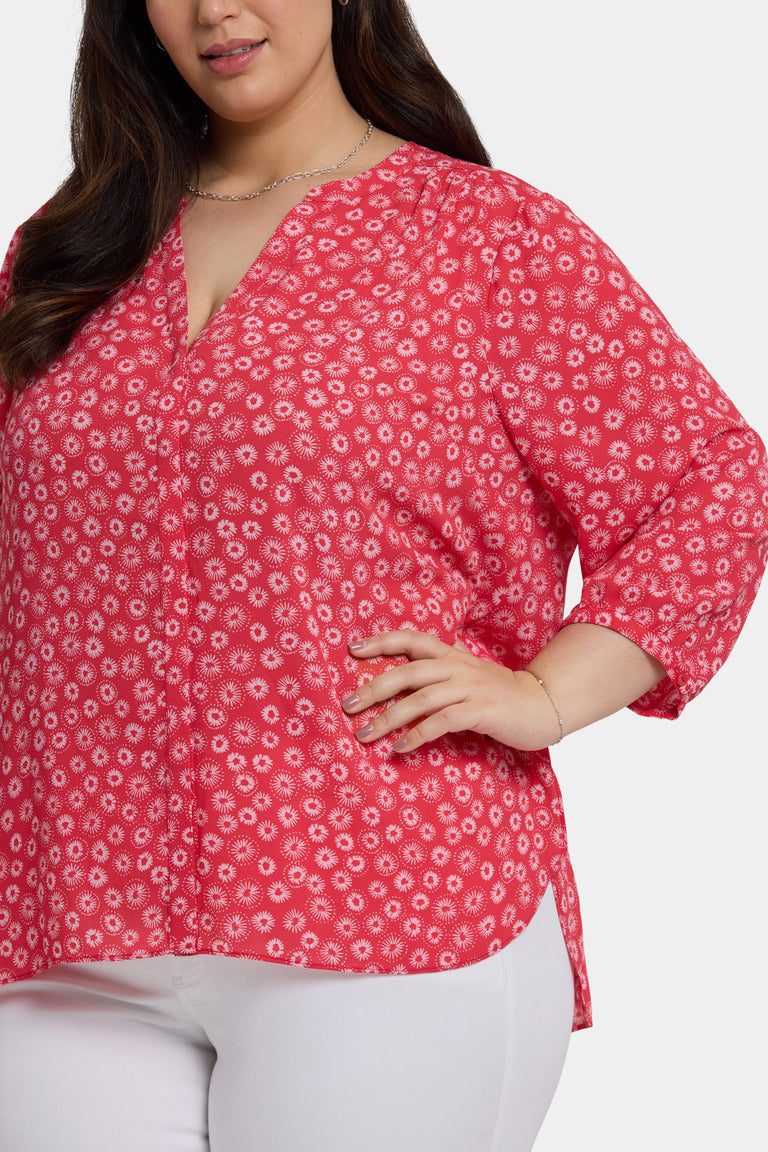 NYDJ Pintuck Blouse In Plus Size  - Teresita