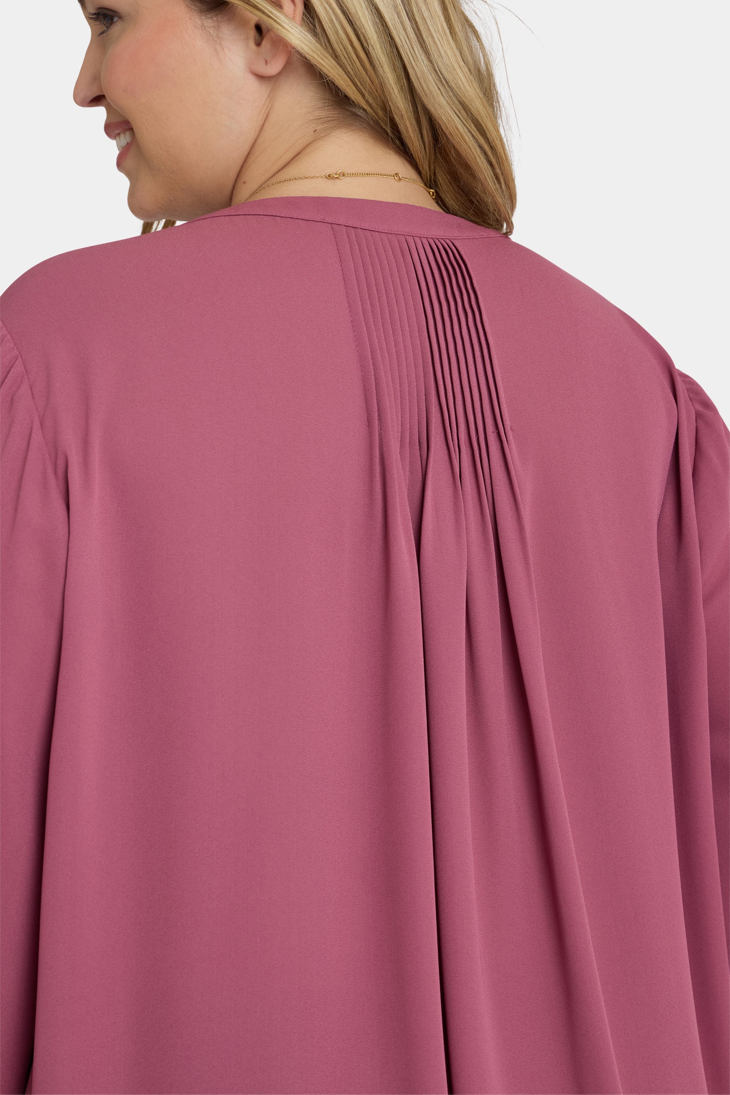 Pintuck Blouse In Plus Size - Vintage Rose Solid Colors | NYDJ