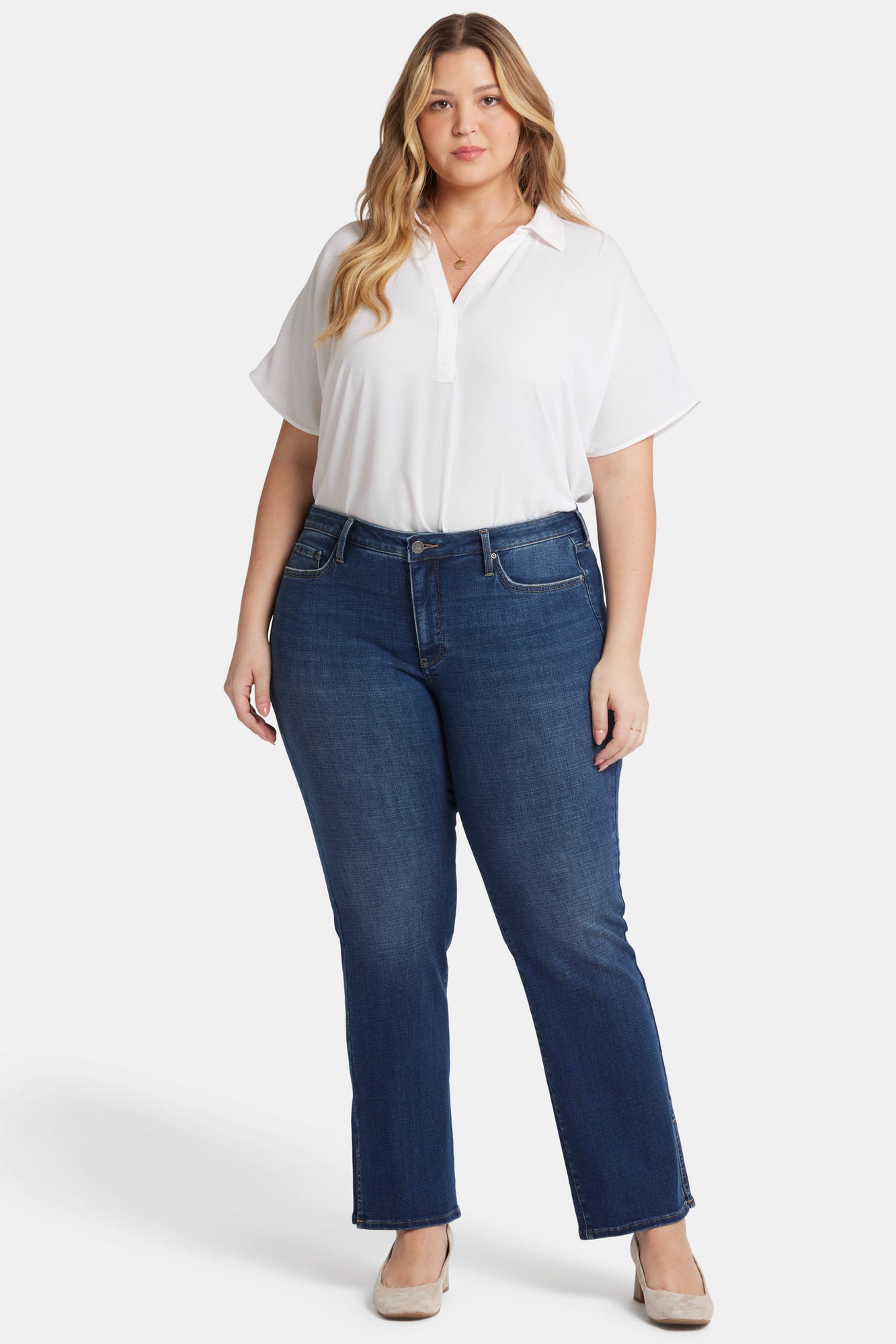 NYDJ Barbara Bootcut Jeans In Plus Size With Side Slits - Olympus