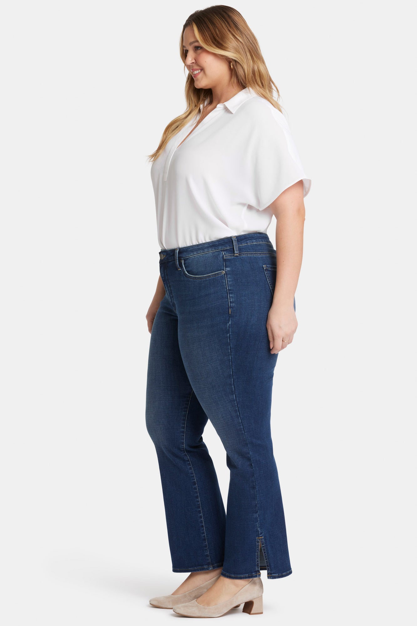 NYDJ Barbara Bootcut Jeans In Plus Size With Side Slits - Olympus