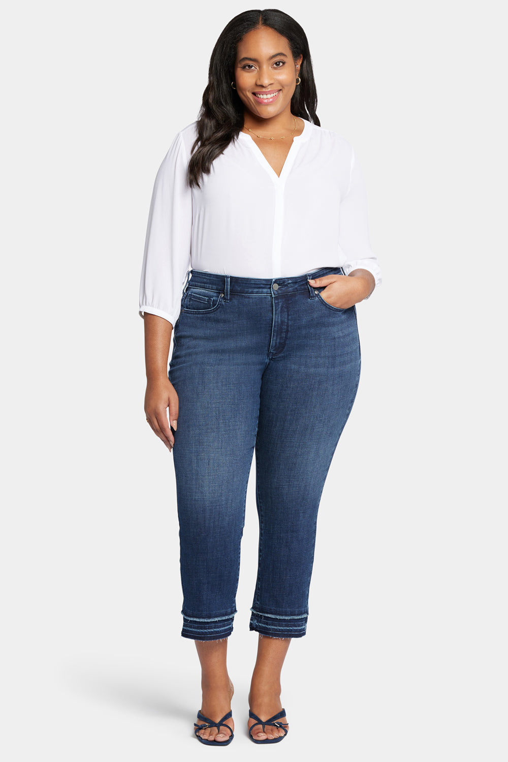 NYDJ Marilyn Straight Ankle Jeans In Plus Size With Attached Released Hems - Inspire