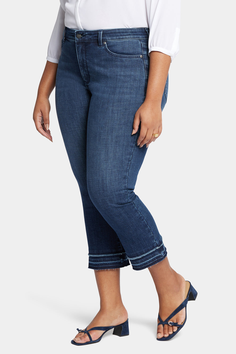 NYDJ Marilyn Straight Ankle Jeans In Plus Size With Attached Released Hems - Inspire