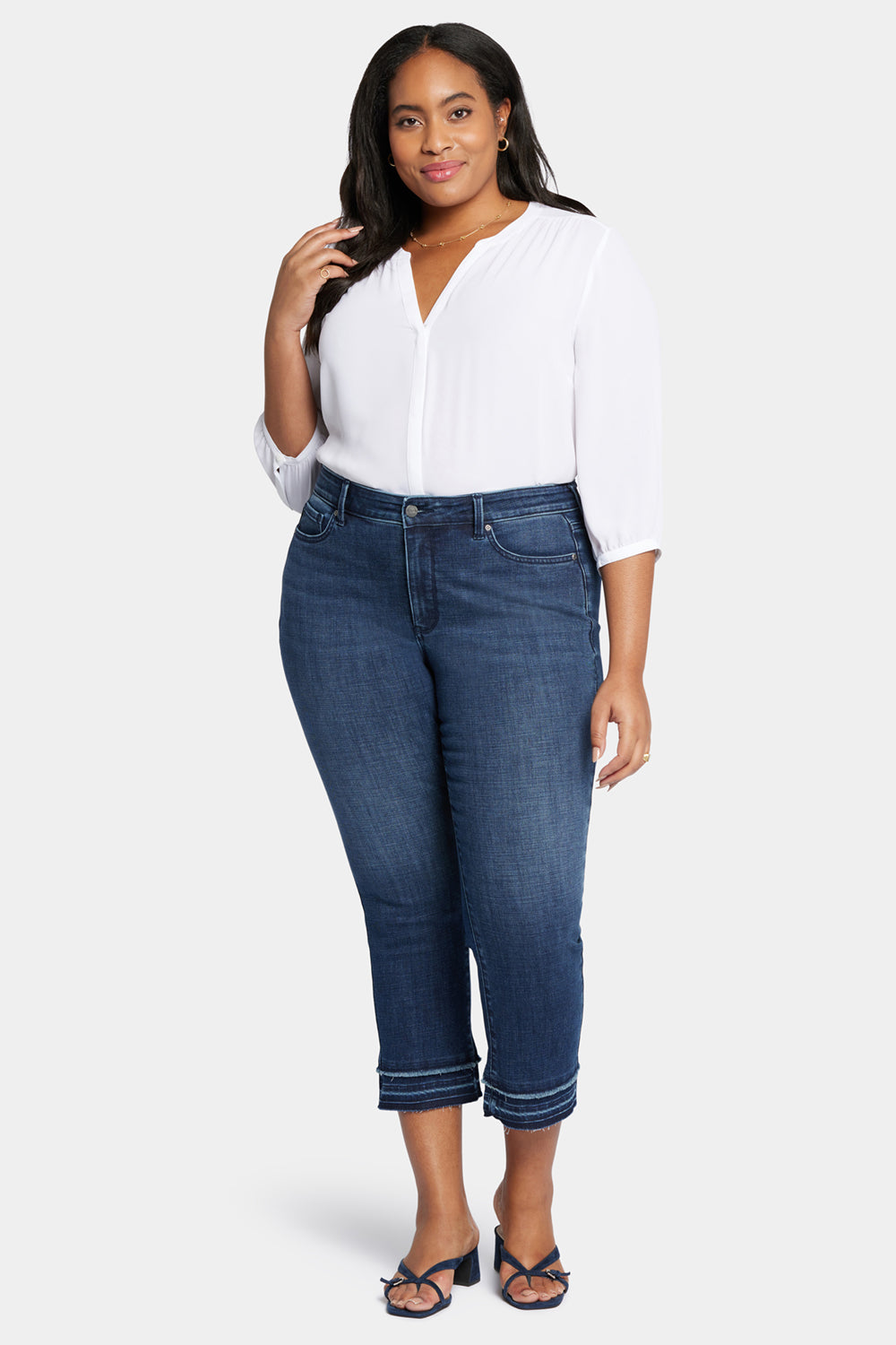 NYDJ Marilyn Straight Ankle Jeans In Plus Size With Attached Released Hems - Inspire