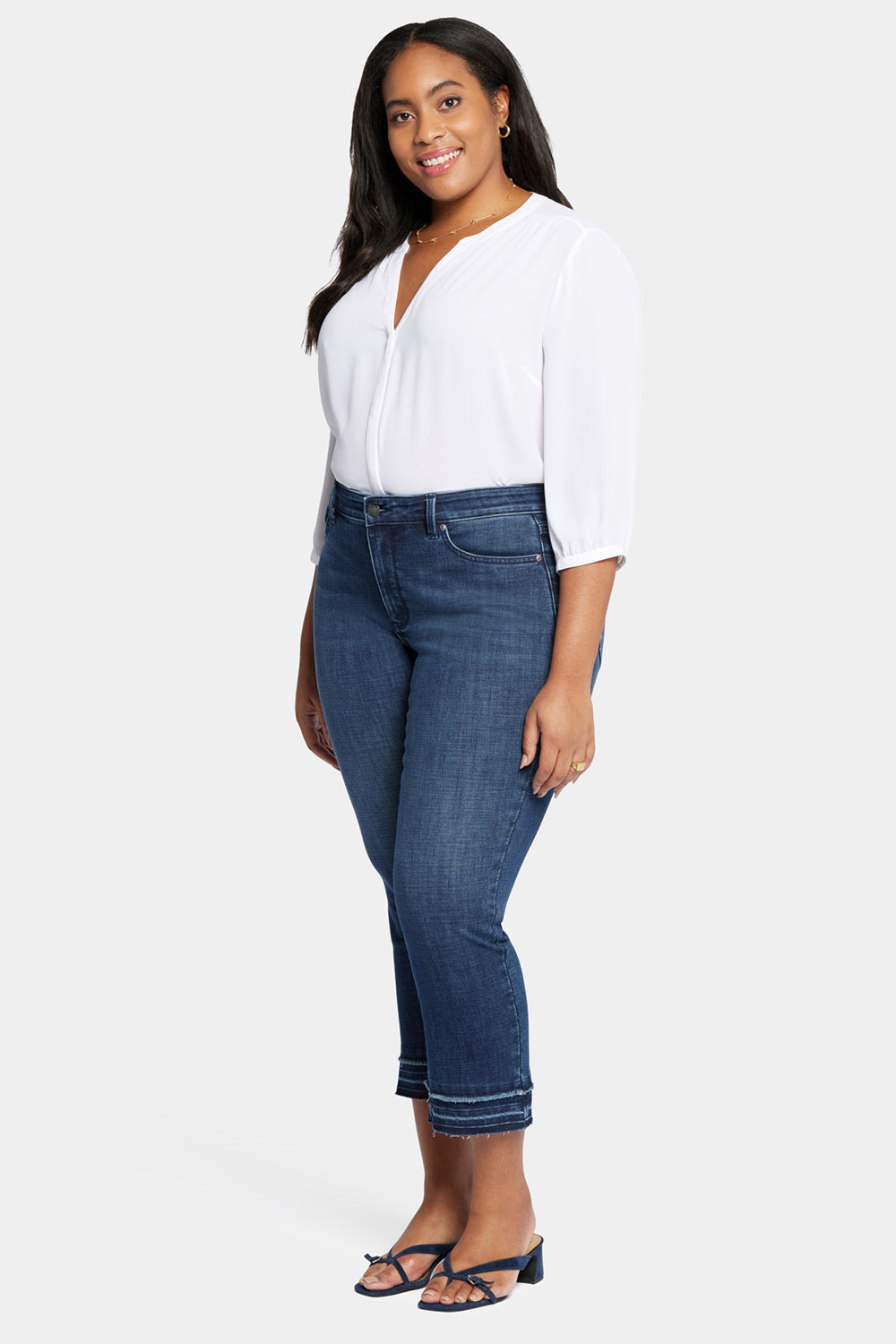 NYDJ Marilyn Straight Ankle Jeans In Plus Size With Attached Released Hems - Inspire