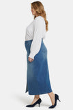 NYDJ High Rise Long Skirt In Plus Size With Center Front Slit - Fairmont