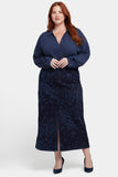 NYDJ High Rise Long Skirt In Plus Size With Center Front Slit - Dark Indigo Salome