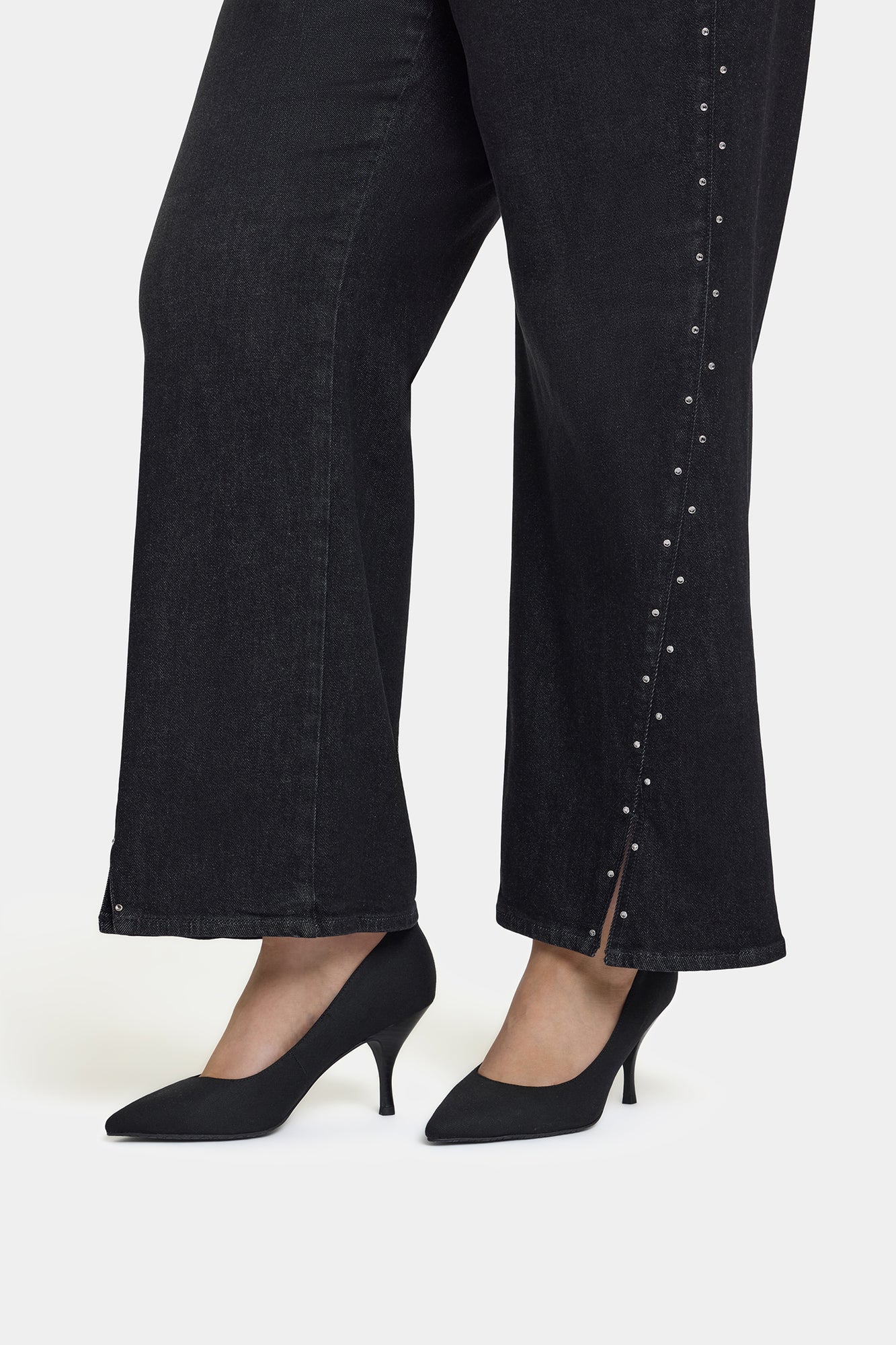 NYDJ Teresa Wide Leg Jeans In Plus Size With Rhinestones, Front Slits And 31