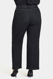 NYDJ Teresa Wide Leg Jeans In Plus Size With Rhinestones, Front Slits And 31" Inseam - French Nightfall