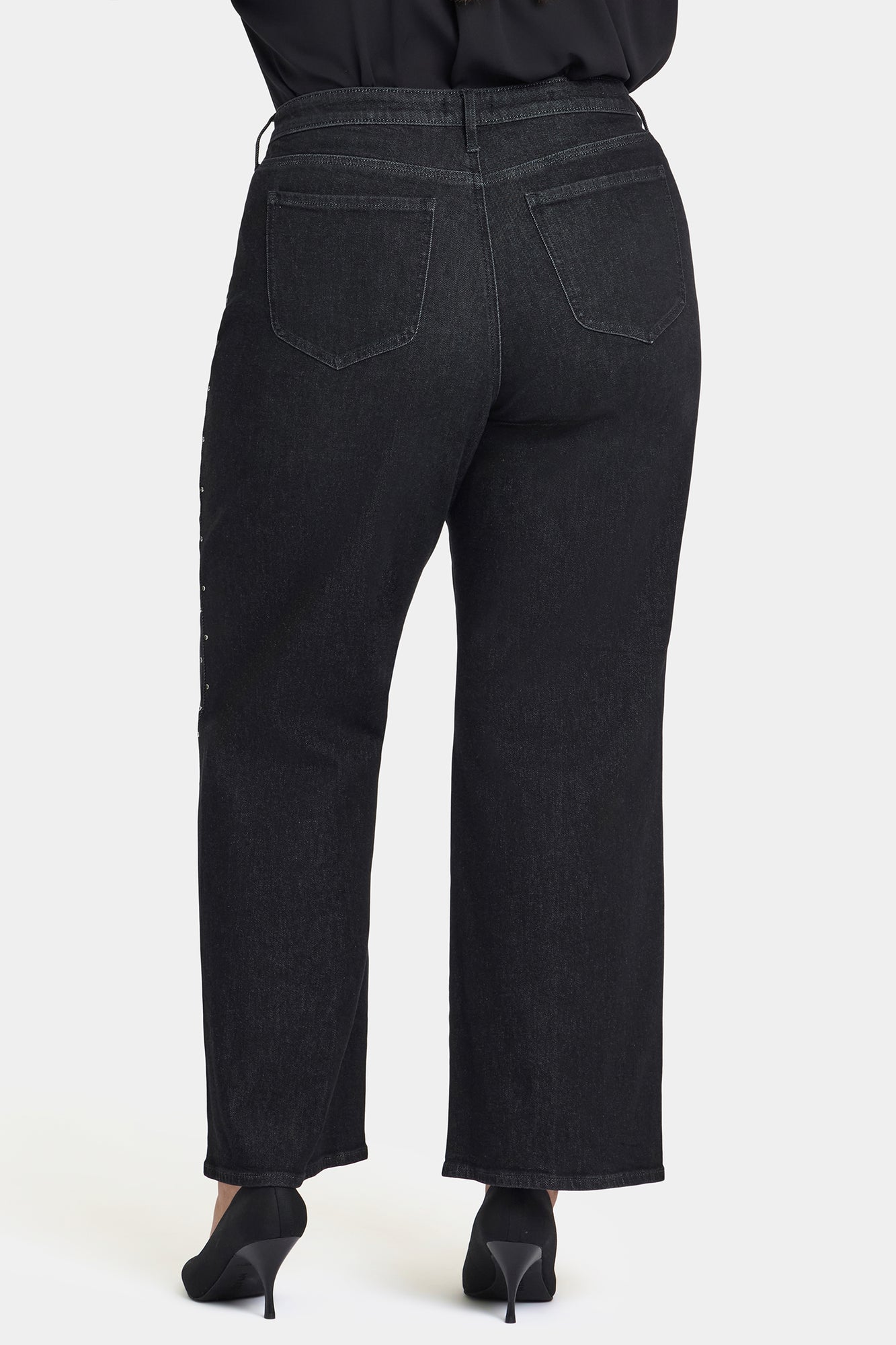 NYDJ Teresa Wide Leg Jeans In Plus Size With Rhinestones, Front Slits And 31