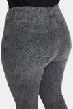 NYDJ Marilyn Straight Jeans In Plus Size With High Rise And 31" Inseam - Grey Daniela Ditsy