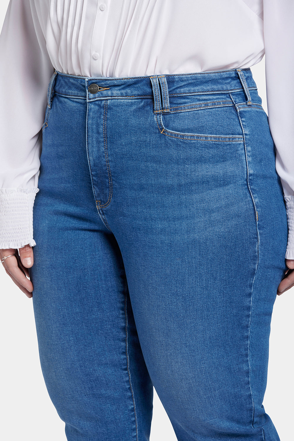 NYDJ Bailey Relaxed Straight Ankle Jeans In Plus Size With High Rise And Square Pockets - Rockford