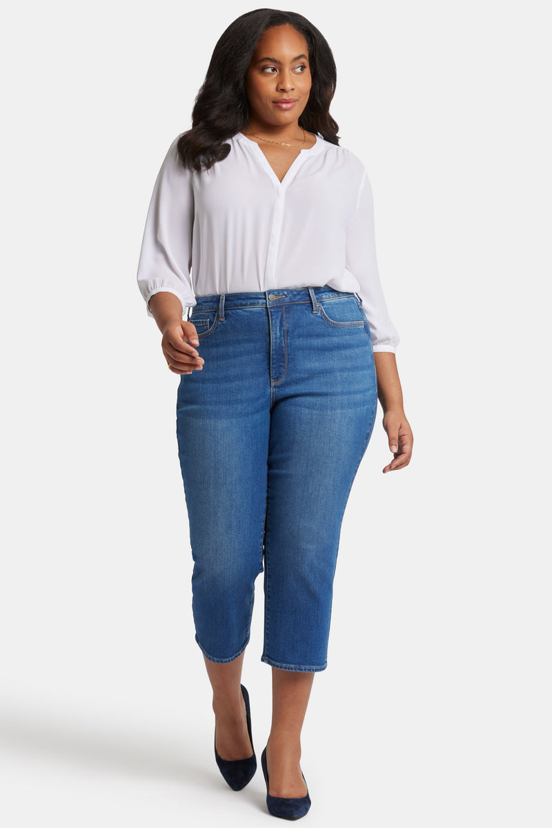 Joni Relaxed Capri Jeans In Plus Size With High Rise - Rockford Blue | NYDJ