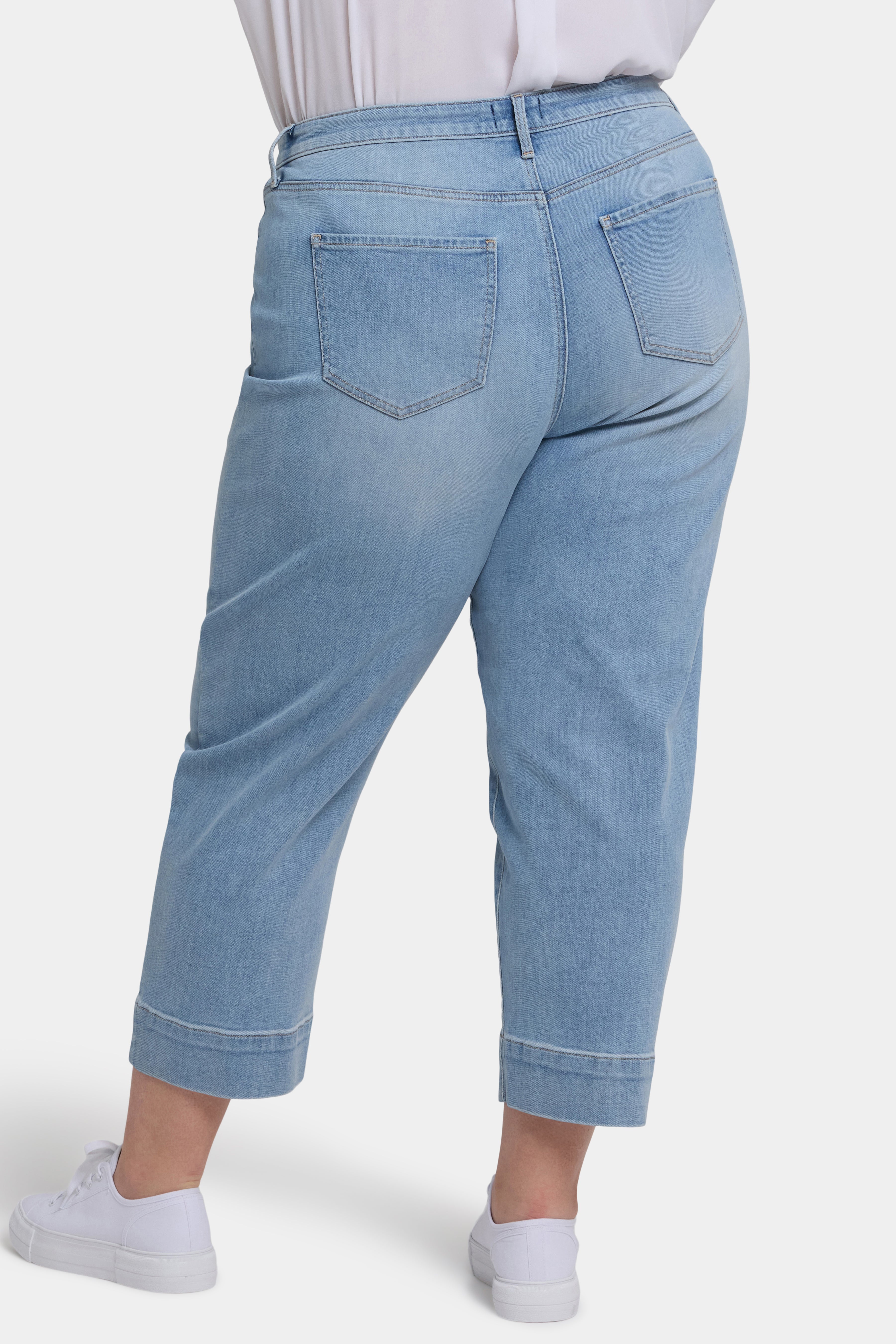Balloon Ankle Jeans In Plus Size With Pleats - Santiago Sea Blue