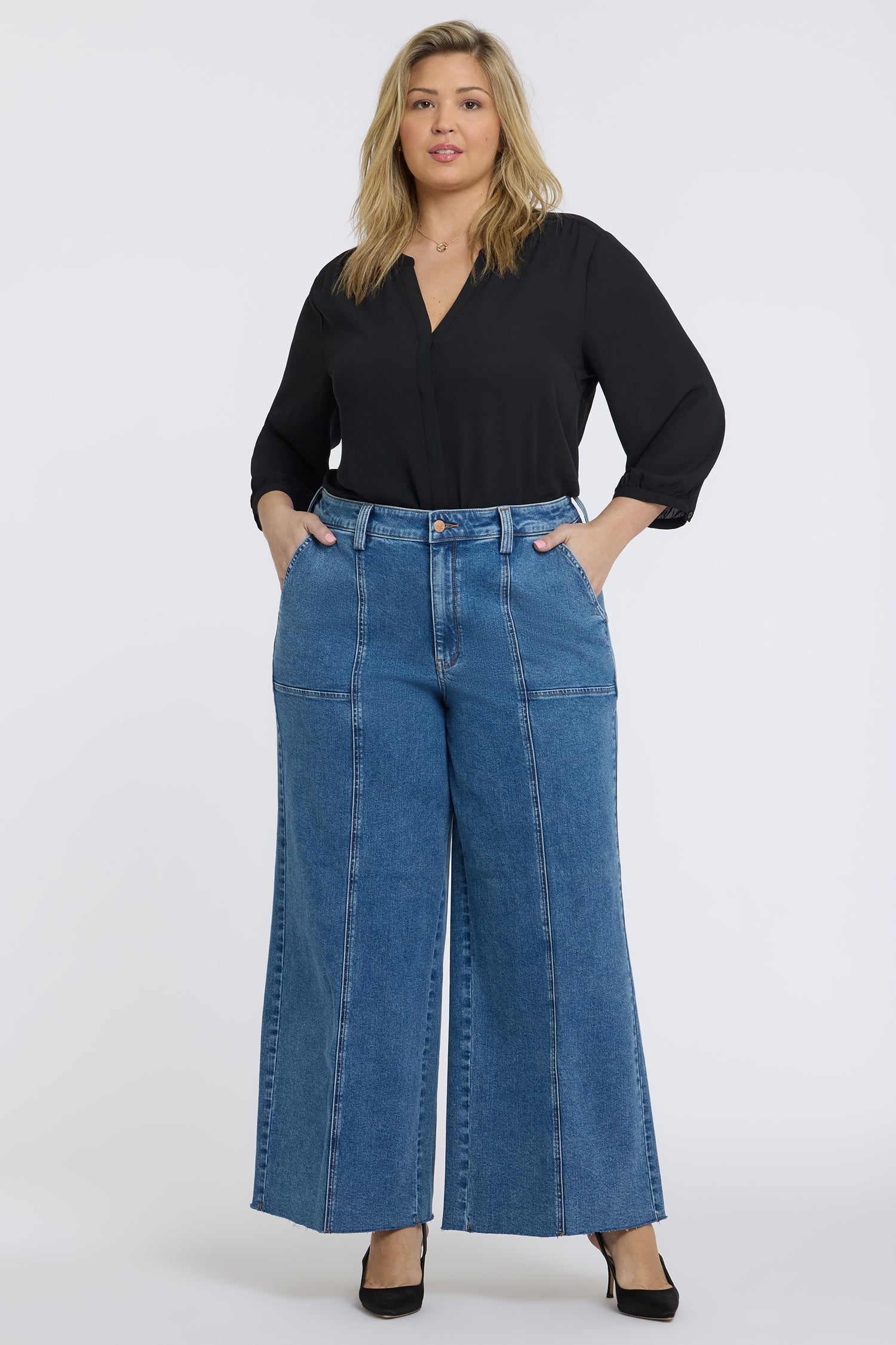 Faux Leather Marilyn Straight Pants In Plus Size Sculpt-Her